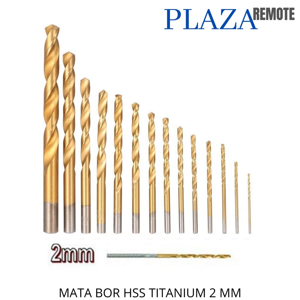 MATA BOR HSS TITANIUM COATED KAYU LOGAM BESI ALUMUNIUM 2 MM