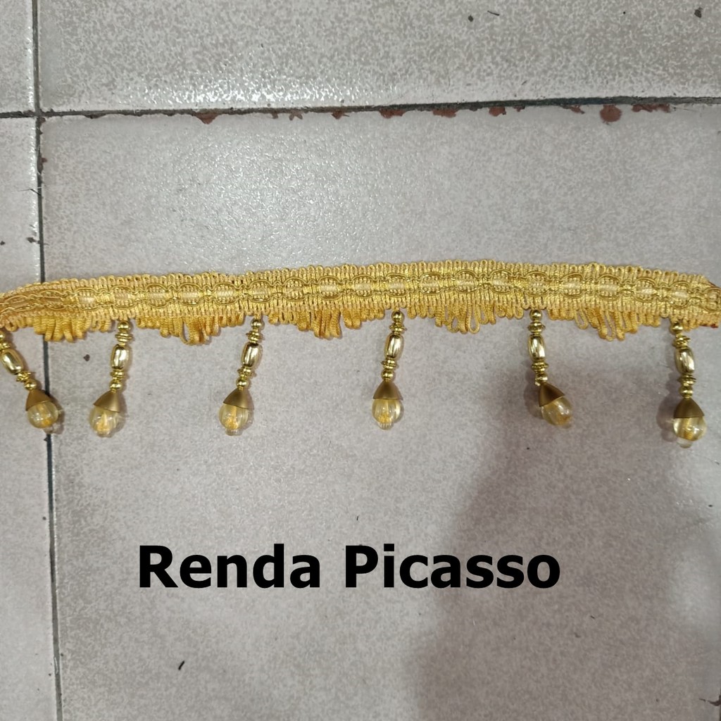 Renda Gorden Picasso Manik | Renda Poni Mewah Taplak