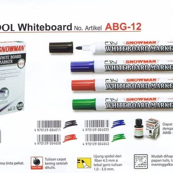 

NEW SALE SPIDOL SNOWMAN WHITEBOARD / WHITE BOARD MARKER PAPAN TULIS ABG-12