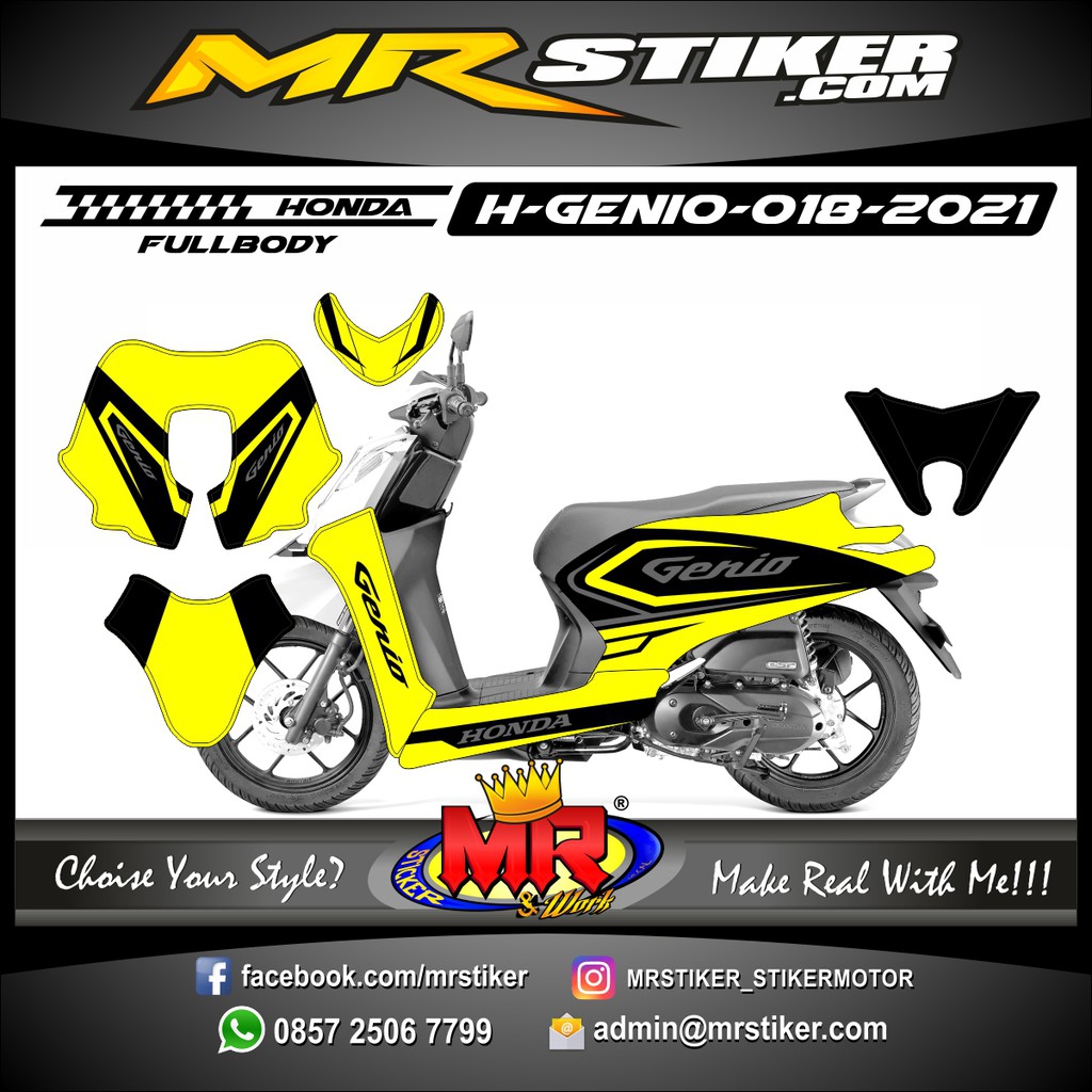 Jual Decal Stiker FullBody Variasi Motor Honda Genio Modifikasi Body Elegan Indonesia Shopee Indonesia