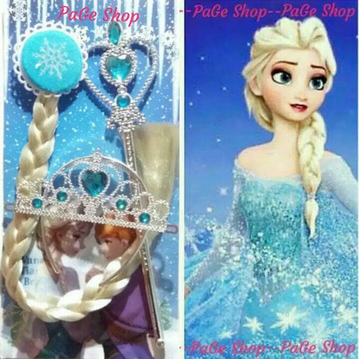 Promo Asesoris Frozen Elsa / Tongkat, Mahkota, Rambut Kepang Elsa
