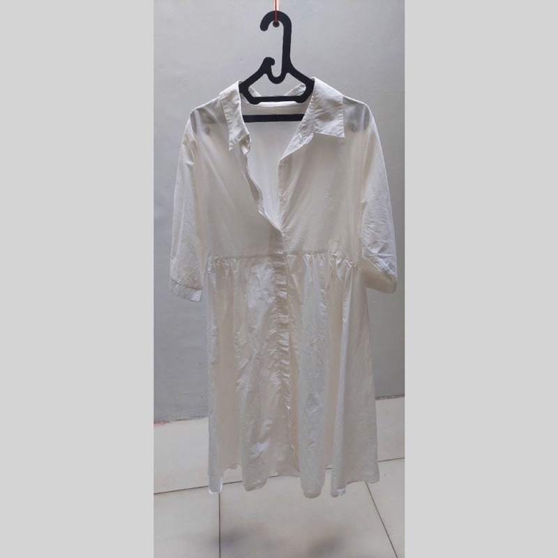 PRELOVED BIGSISSY WHITE FLARE DRESS BIG SISSY PLUS SIZE