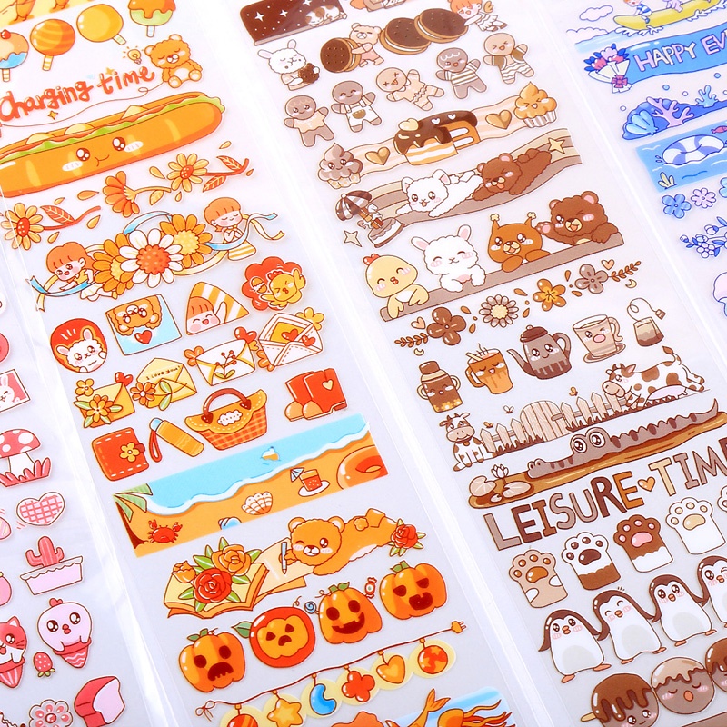 Japanese Cute Character Long Strip Sticker Girl Diary Handbook DIY Decoration Material