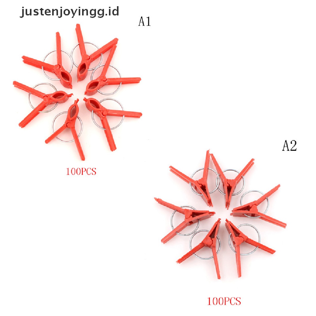 100 Pcs Klip Cangkok Tanaman Sayuran Bentuk Bulat Datar Bahan Plastik Untuk Taman
