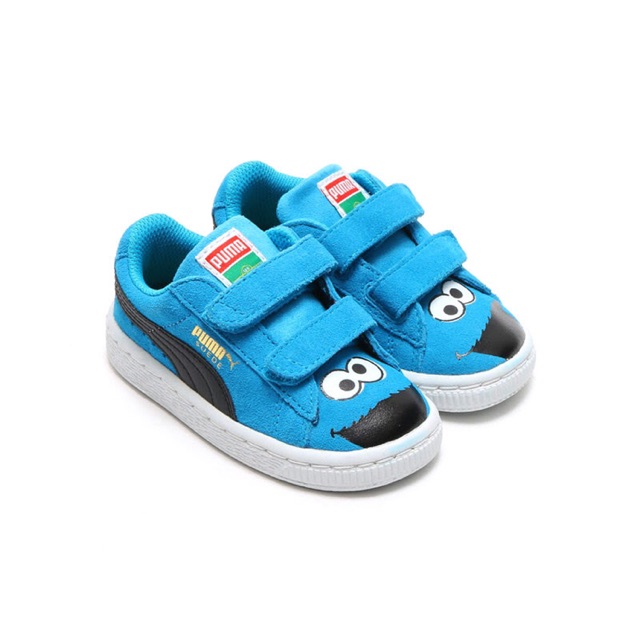 Sepatu puma suede kids sesame street monster blue kids