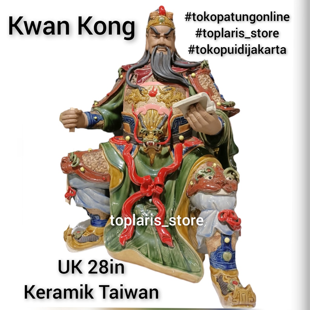 PATUNG KWAN KONG MATERIAL KERAMIK TAIWAN 28in