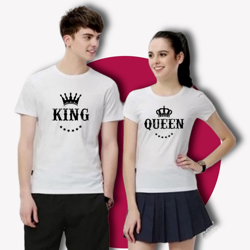 kaos couple / baju pasangan / kaos kompak / baju couple KING QUEEN BARU 2pcs