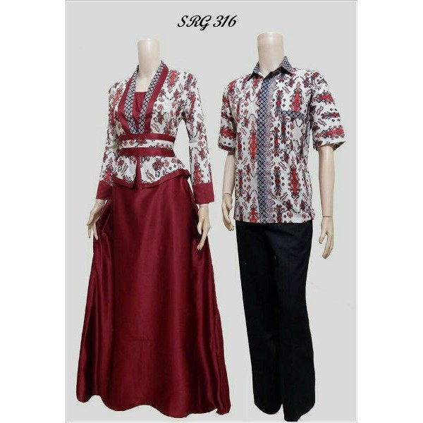 BAJU BATIK COUPLE SARIMBIT GAMIS SRG 316 SERAGAM PESTA/HIJAB