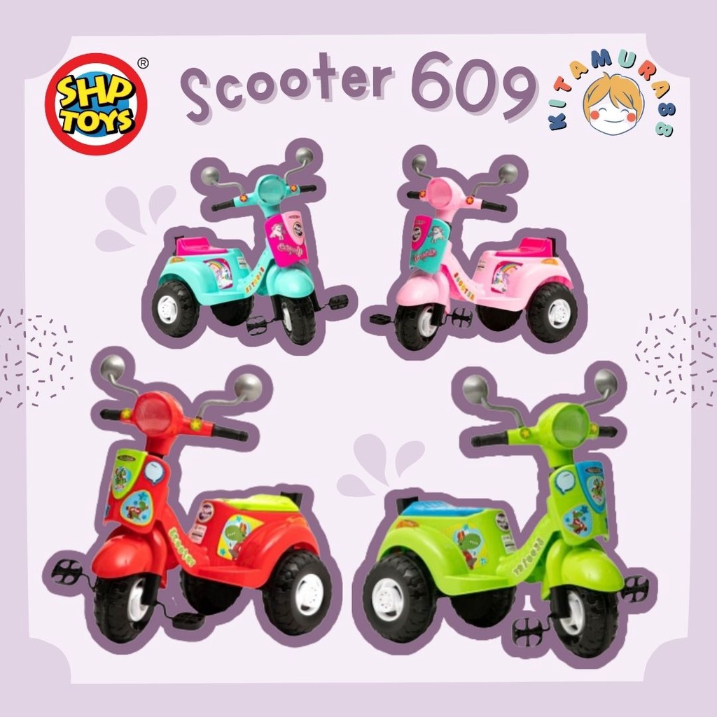 Mainan Anak Motor Veespa Tunggang Dorong KEREN - SHP TOYS - SCOOTER 609