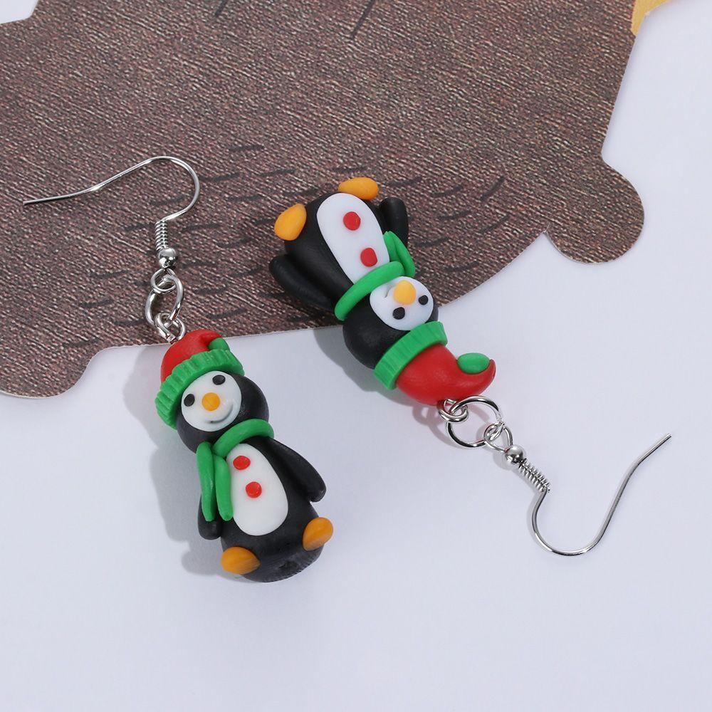 Preva 1pasang Anting Natal Fashion Indah Handmade Polymer Clay