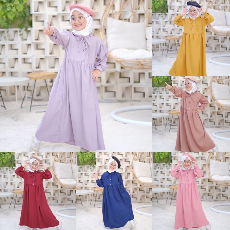 GAMIS ANAK PEREMPUAN USIA 6 sd 14 TAHUN BAHAN SHAKILLA - GAMIS SAVANA