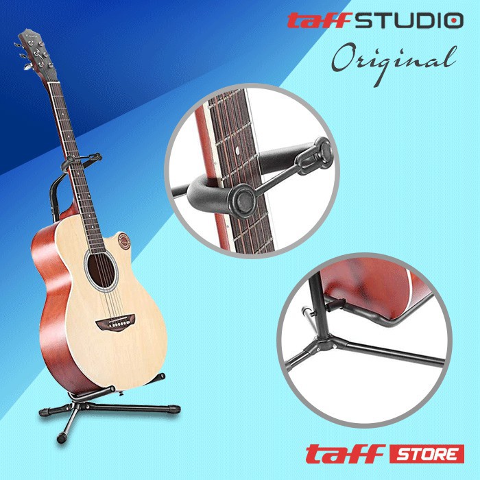 Stand Gitar Akustik Elektrik Long Neck Adjustable Dudukan Tempat Guitar TaffSTUDIO Holder JTS279