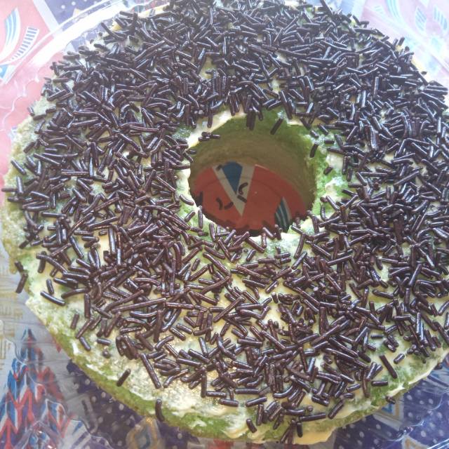 

Bolu cake rasa pandan dan vanila dan toping seres dan keju