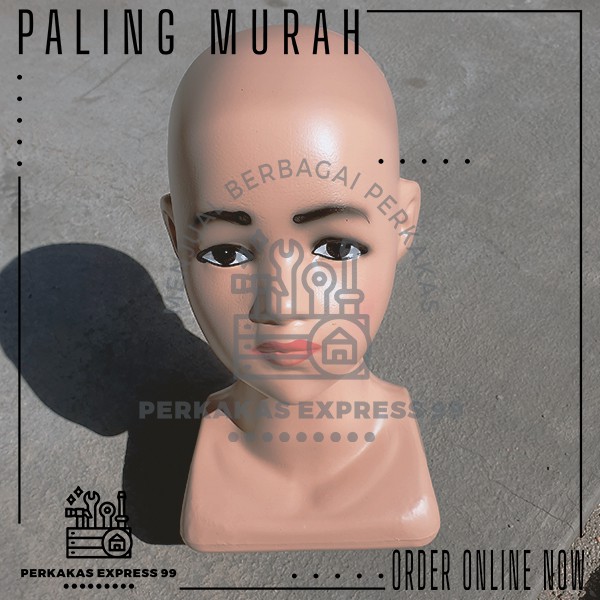 Patung / Manekin Kepala Anak / Display Jilbab, Kerudung, Wig Warna Kulit