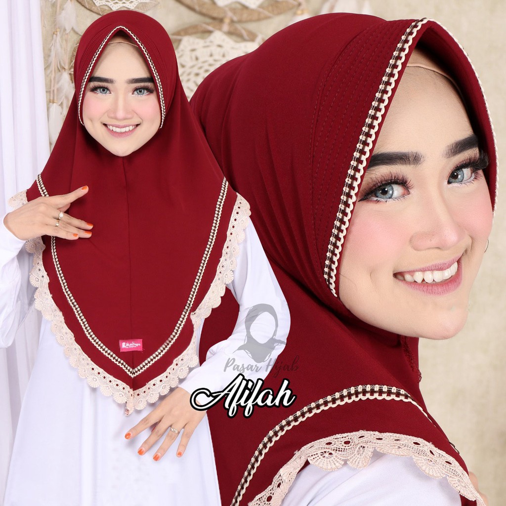 Jilbab Instan Afifah Hijab Instan Jersey Premium Kerudung Bergo Pasar Hija'b