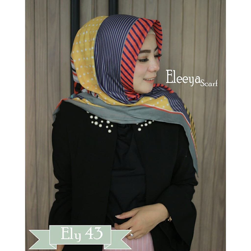 HIJAB SEGIEMPAT MOTIF ELY 43  || Eleeyascarf