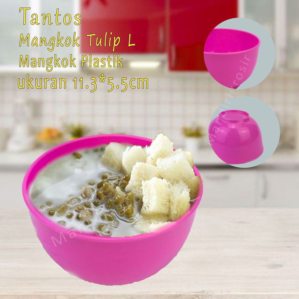 Mangkok plastik * Mangkok Tulip L * Pink *5163