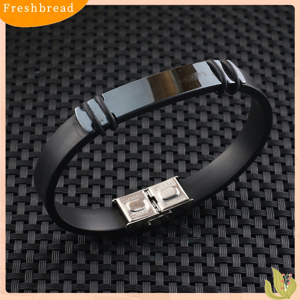 Fresh| Gelang Bangle Bahan Kulit Imitasi Dengan Buckle Untuk Pria