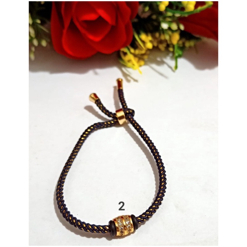 Gelang Tali TITANIUM Pandora Serut Plus Liontin Xp