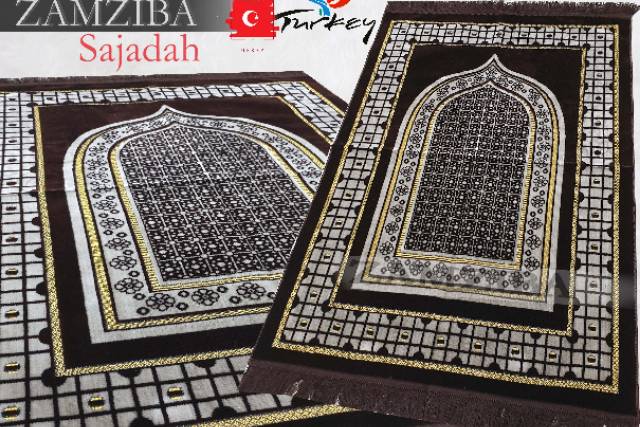 Sajadah Turki Turky Tebal Halus Ukuran 70x110cm Sejadah Premium Perlengkapan Sholat Pakaian Muslim Zamziba