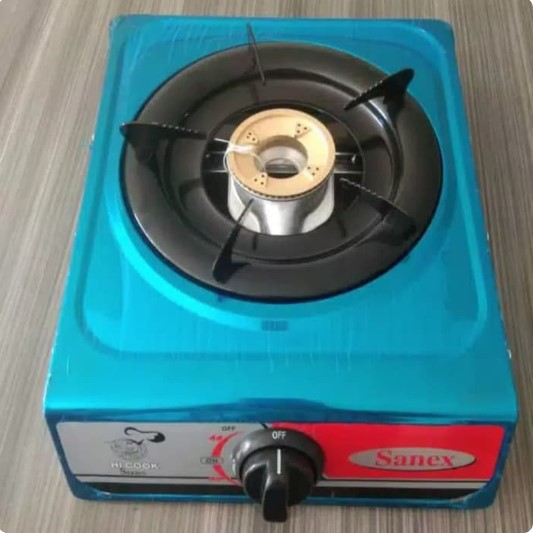 Kompor Gas satu tungku Sanex K-808S Stainless 1 Tungku Original