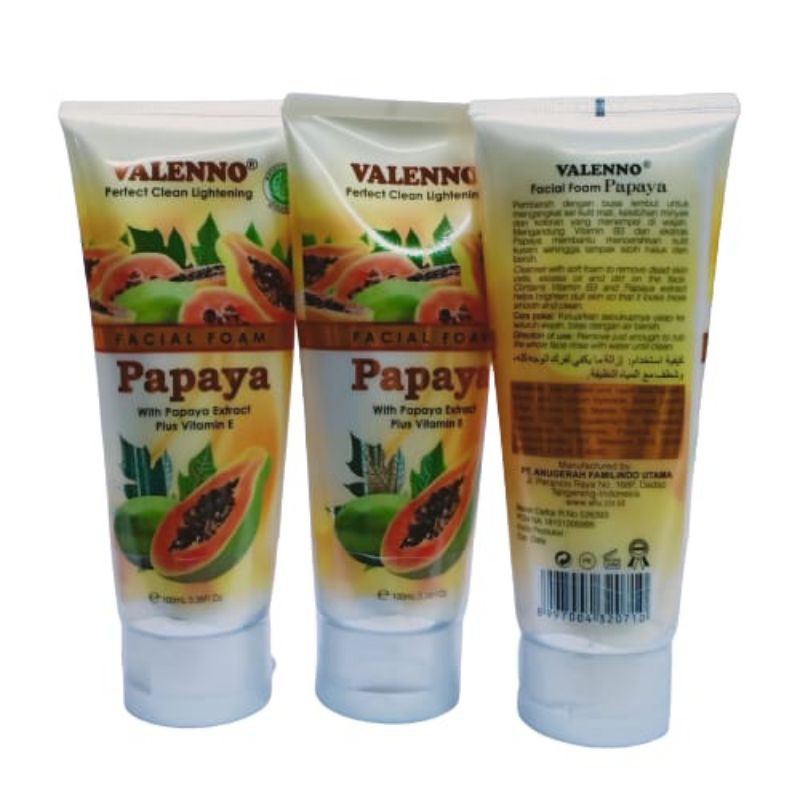 VALENNO FACIAL FOOM PAPAYA // PERFECT CLEAN LIGHTENING