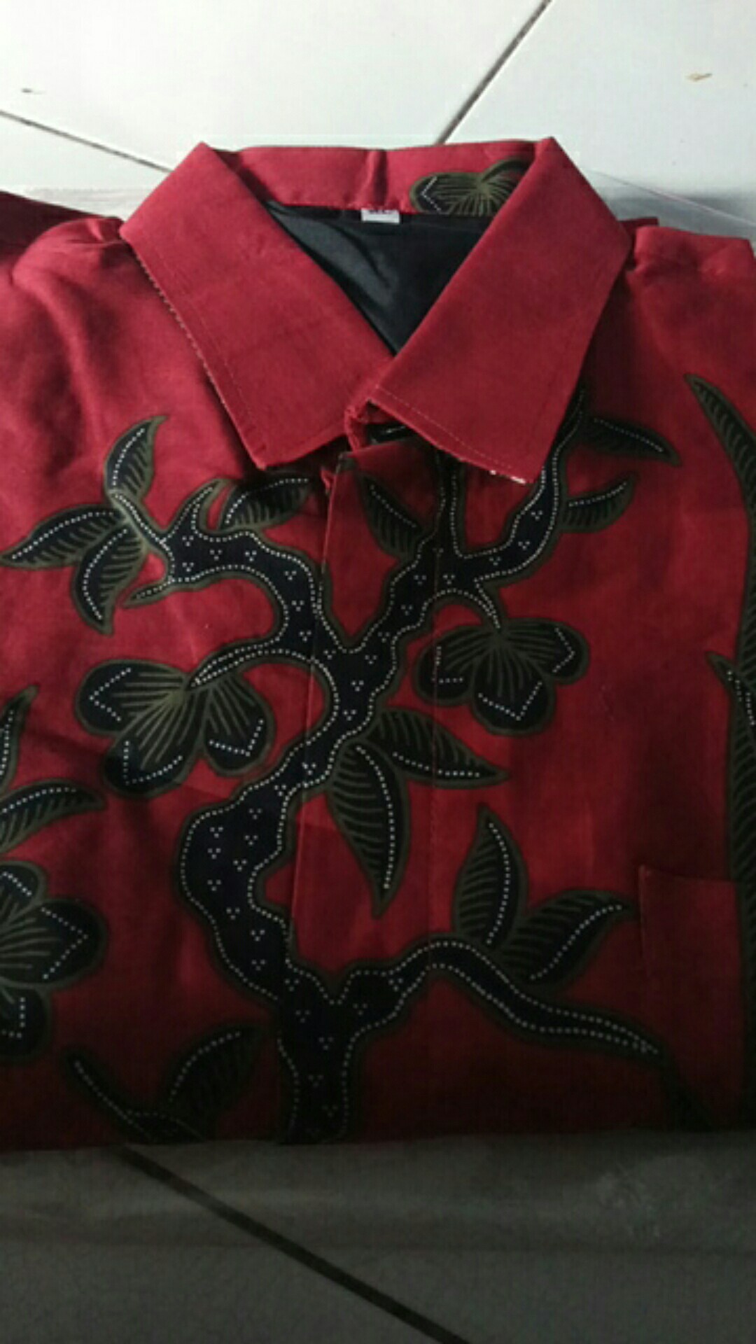 (bisa Cod)ranting Merah Kemeja Batik Pria Lengan Panjang Full Furing Katun Sragenan