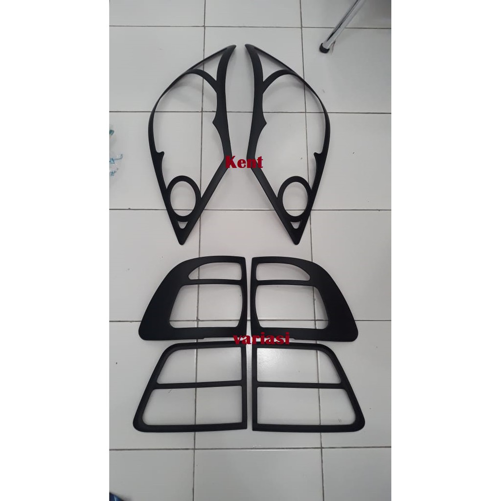 Paket Garnish lampu depan belakang hitam Fortuner 2004-2007 hitam