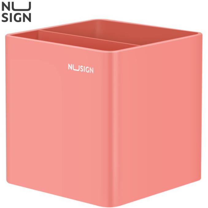 

Deli Nusign Pen Holder / Tempat Pulpen Berbentuk Kotak NS011 - Merah Muda