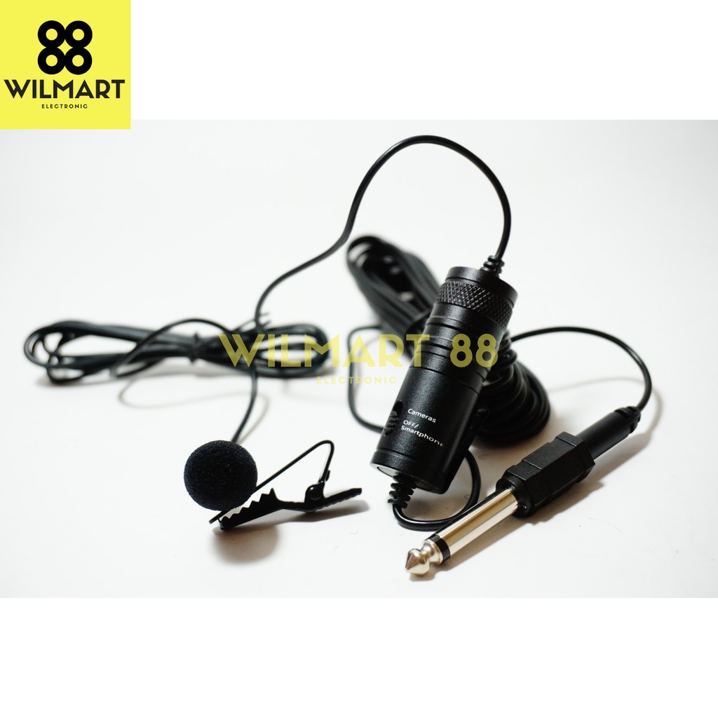 Mikrofon Clip On 3.5mm Lavalier Mic rophone Smartphone Camera, DSLR, Camcorders, Audio Recorder PC