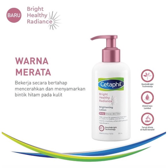 Cetaphil Bright Healthy Radiance Brightening Lotion 245ml Lotion untuk Melembapkan &amp; Mencerahkan Kulit Tubuh