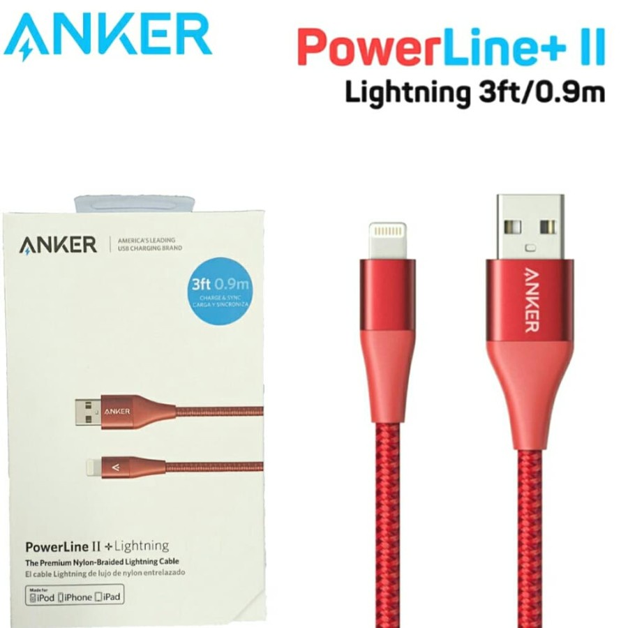 Kabel Data ANKER USB Nylon PowerLine+ II Cable Lightning 3ft A8452