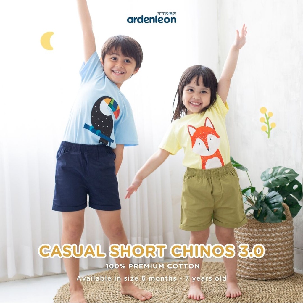 Celana Pendek Anak Laki Laki Perempuan 6 Bulan - 4 Tahun ARDENLEON Unisex Casual Short Chinos