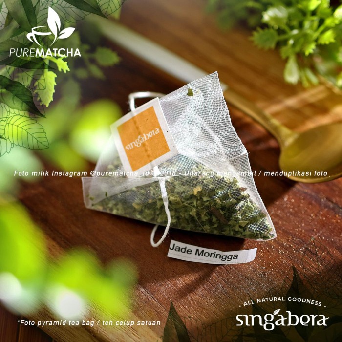 

TEH-DAUN- SINGABERA TISANE - JADE MORINGA TEA 1TB SAMPLE TEH HIJAU DAUN KELOR -DAUN-TEH.