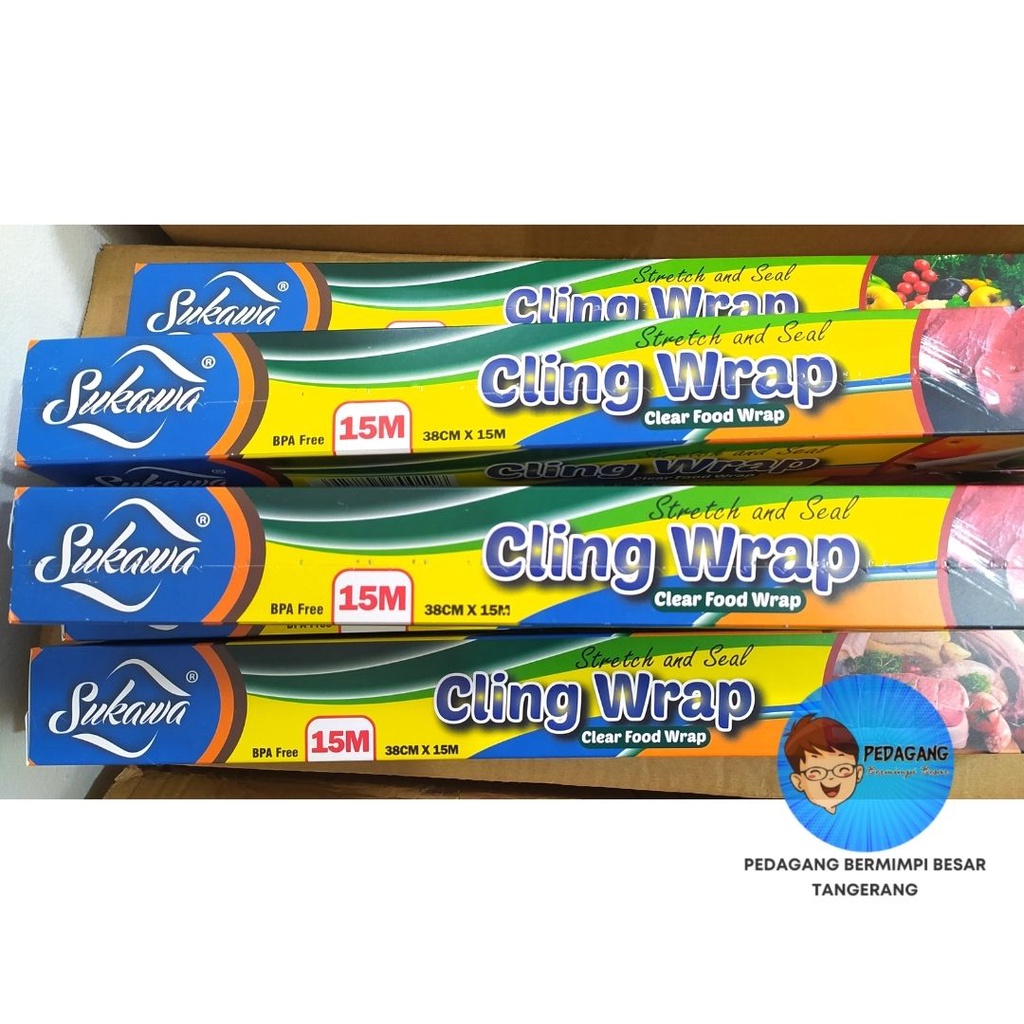 Cling Wrap Plastik Wrap Wrapping Makanan Sukawa 15m x 38cm Food Grade BPA Free