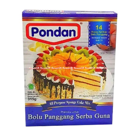 Pondan Sponge Cake Kue Spon 315gr Tepung Kue Instant Bolu Panggang Serba Guna Premiks Instan Membuat Kue Bolu Panggang