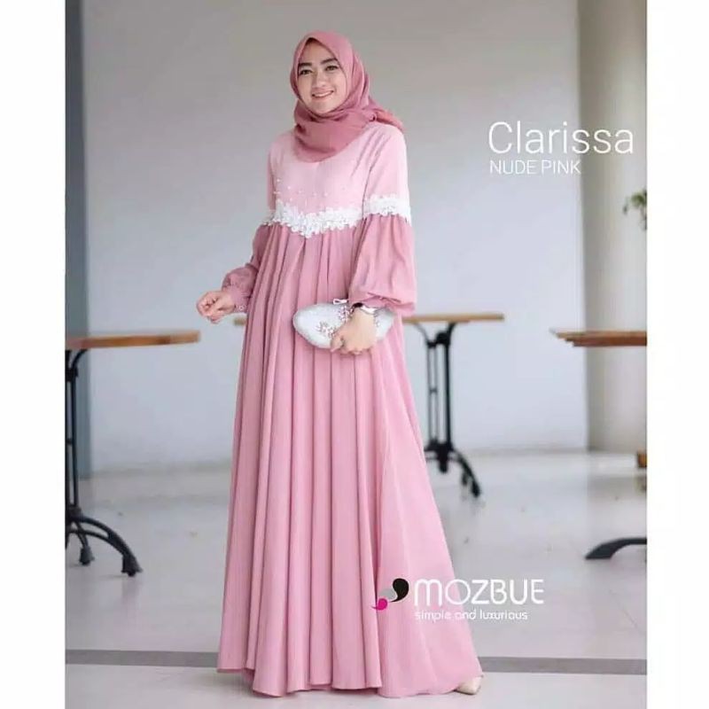 Gamis mutiara clarissa dress pakaian wanita fashion muslim