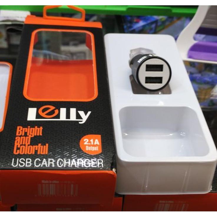 Car charger saver mobil lelly charger mobil batok 2usb metal besi