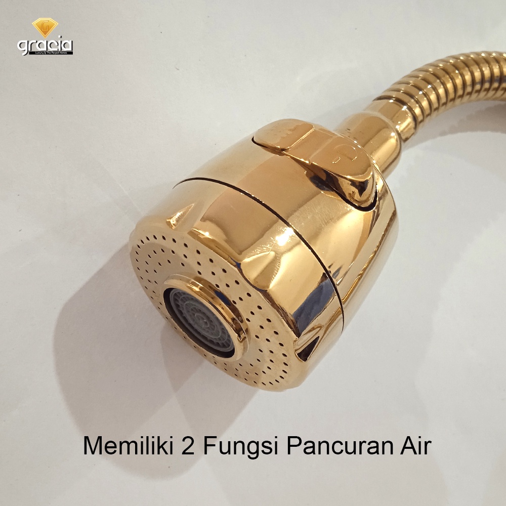 Kran sink Fleksibel GOLD keran bak cuci piring Meja Stainless