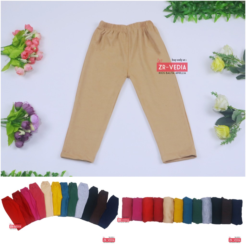 Legging Polos Bayi 3-12 Bulan / Bahan Kaos Celana Baby Anak Perempuan Panjang Grosir Murah