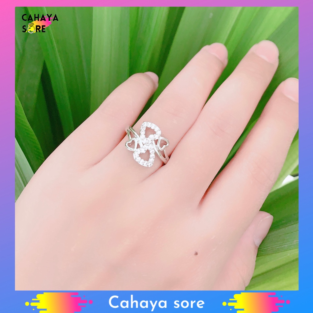 Cincin Xuping Silver Cincin Dewasa Model Permata 18K CD28