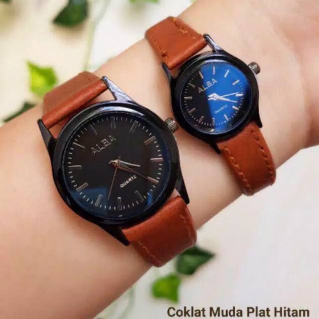 Jam Tangan Couple Alba Strap Kulit