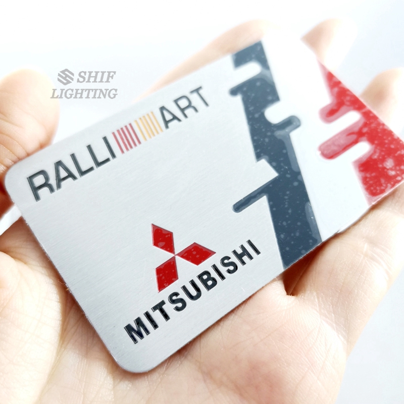 1Pc Stiker Emblem Logo RALLIART Bahan Aluminium untuk Mobil Mitsubishi