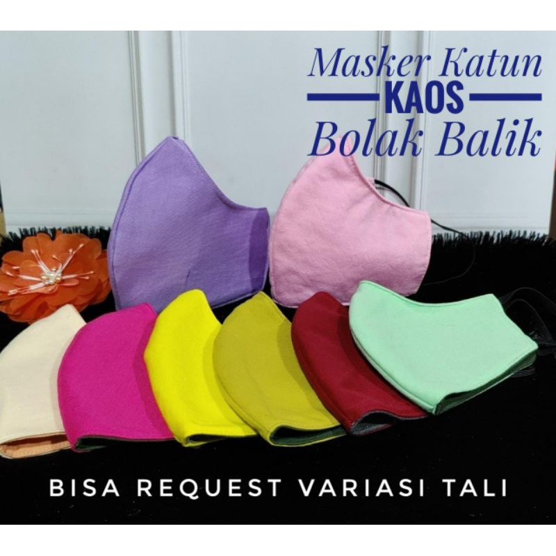 Promo masker kaos Bolak Balik 3 ply terlaris