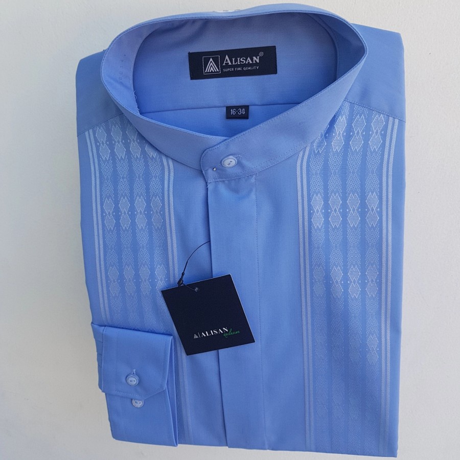 Koko Utsman #03 Katun Ima By Alsamen Koko Dewasa Lengan Panjang RB127 Kemeja Koko Bordir Alisan Pa