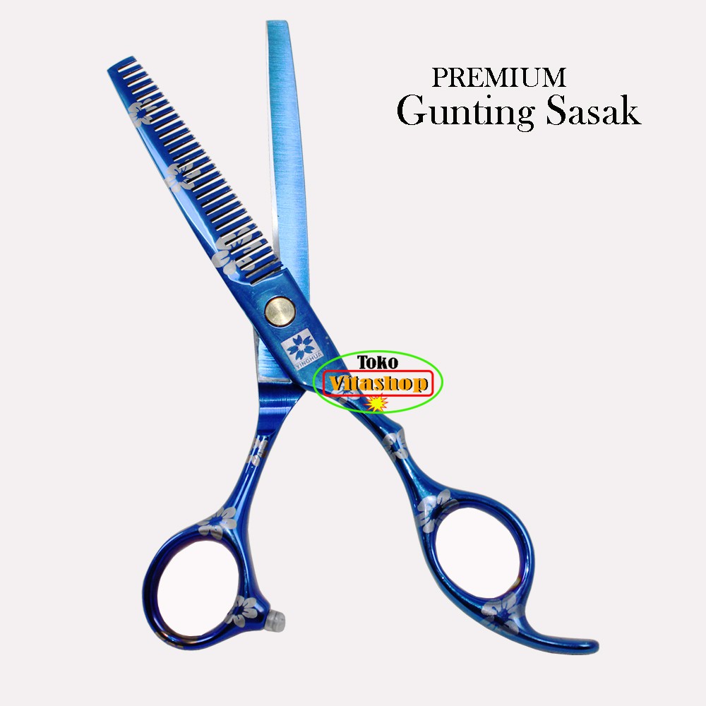 Gunting Rambut ZIG-ZAG Asli Yinghua Warna JFY-60 Gunting Sasak Salon Barber