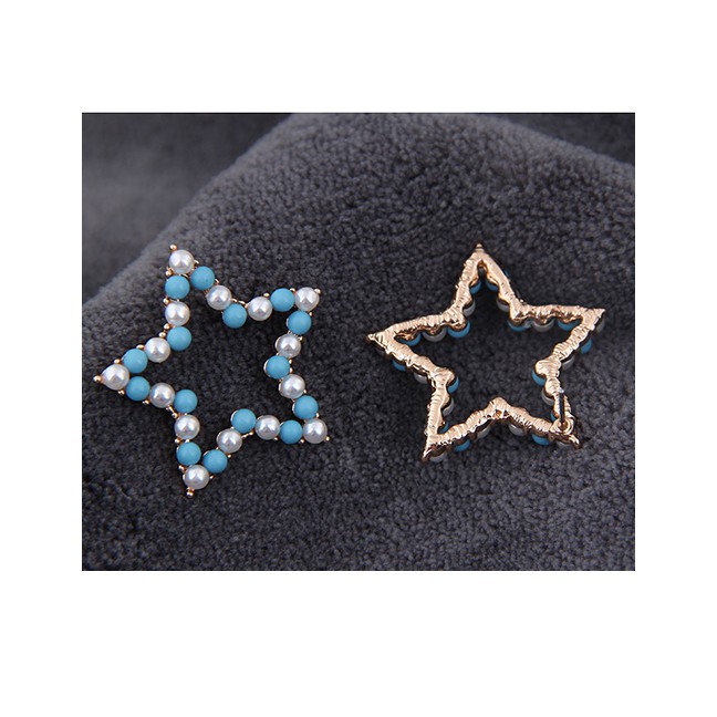 LRC Anting Tusuk Fashion Pentagram Ear Stud A58822