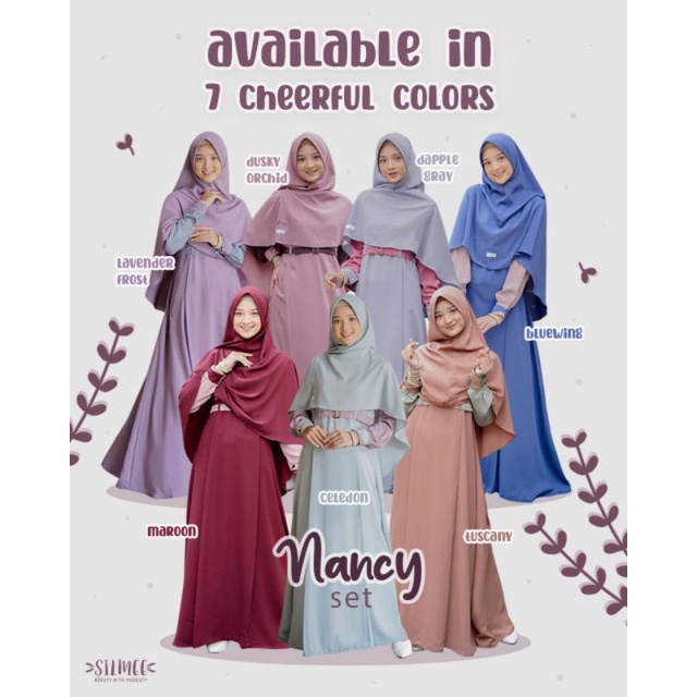 [SILMEE] NANCY DRESS SET - gamis syar'i busui kombinasi 2 warna - afiyahijabshop