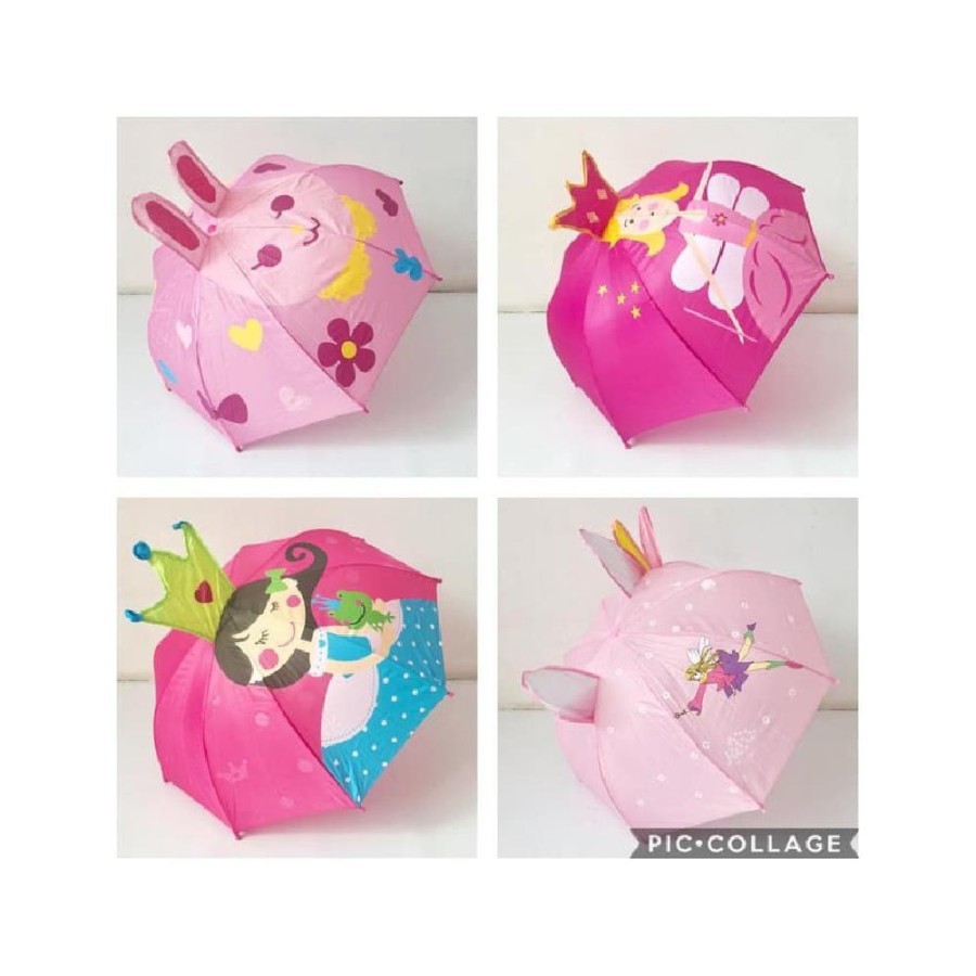 Payung anak kuping JUMBO / telinga animal / princess / kartun mix - 77003