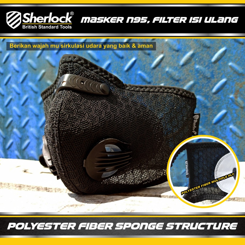 Masker Sport Olahraga Sepeda Dual Valve / Sherlock Filter Carbon N95